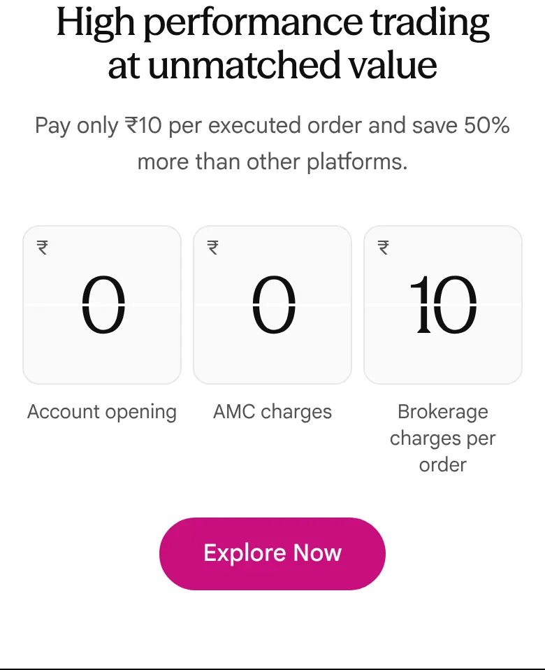 Our copy: The ₹0 / ₹0 / ₹10 comparison takes a screen and a half on a phone