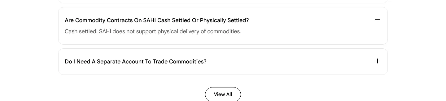 sahi.com: The FAQ says every commodity contract is cash settled