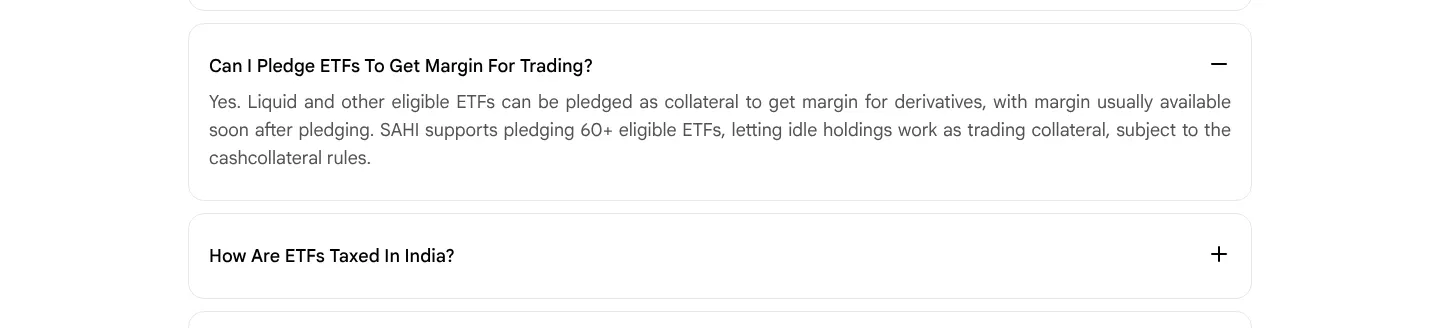 sahi.com: The pledge answer never says how much margin a pledged ETF gives