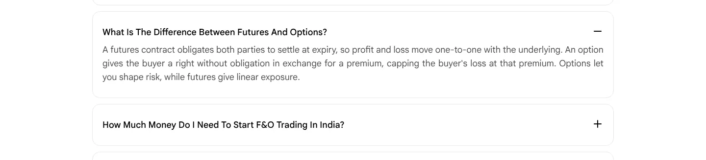sahi.com: The futures-or-options answer leaves out the seller's risk