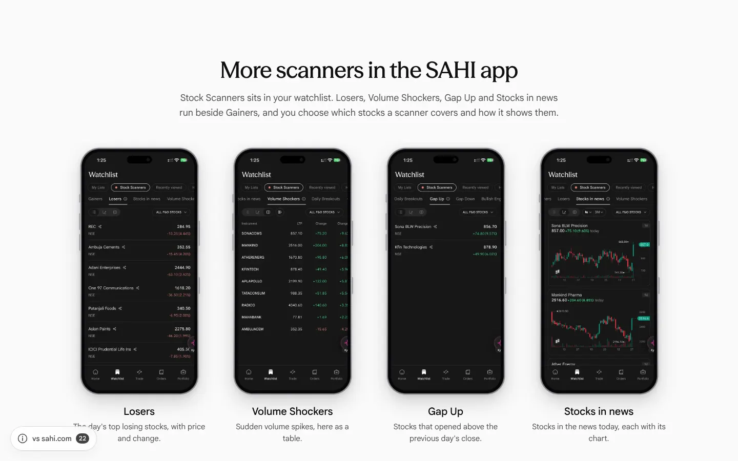Our copy: A new section: "More scanners in the SAHI app"