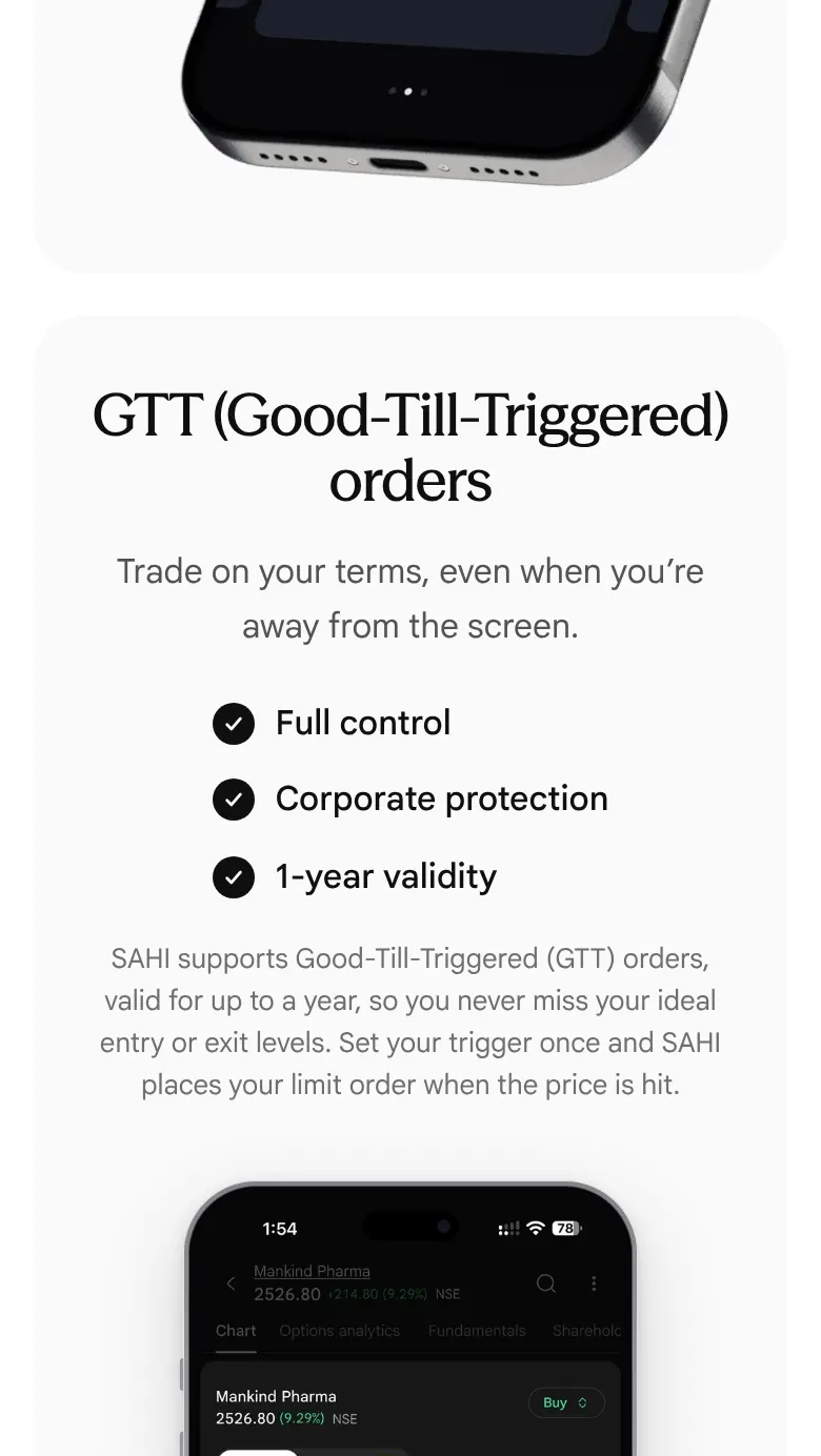 Our copy: On a phone each GTT check mark sits on its own line
